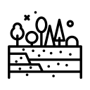 pictogramme d'illustration des sols d'une forêt